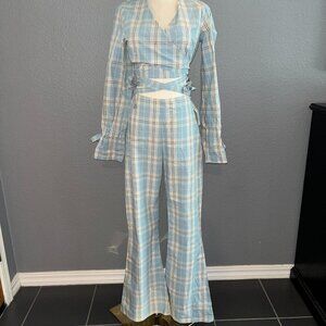 Urban Outfitters MILK IT 2 Piece Pants Outfit Wrap Top & Flared Pants Size 8/10